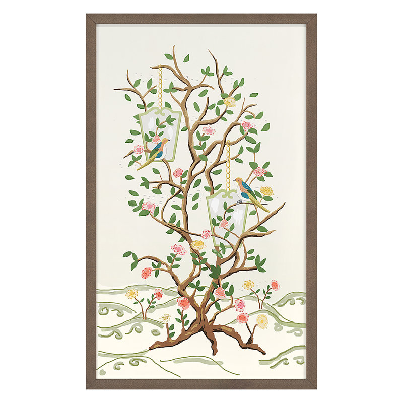 Larchmont 1 (White) Print by Dana Gibson, 40" H x 26" W x 1.5" D, Walnut