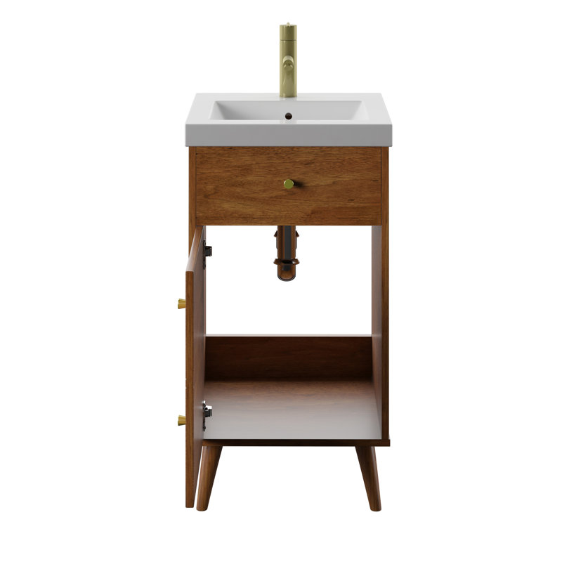 Krouse 18'' Single Bathroom Vanity with Marble Top