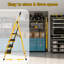 Échelle pliante robuste à 5 marches avec larges marches antidérapantes - Tabouret de sécurité portatif pour main / cuisine à usages multiples (capacité de 330 lb)