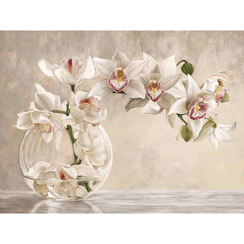 Orchid Vase by Remy Dellal - Wrapped Canvas Painting, 60cm H x 80cm W x 4cm D