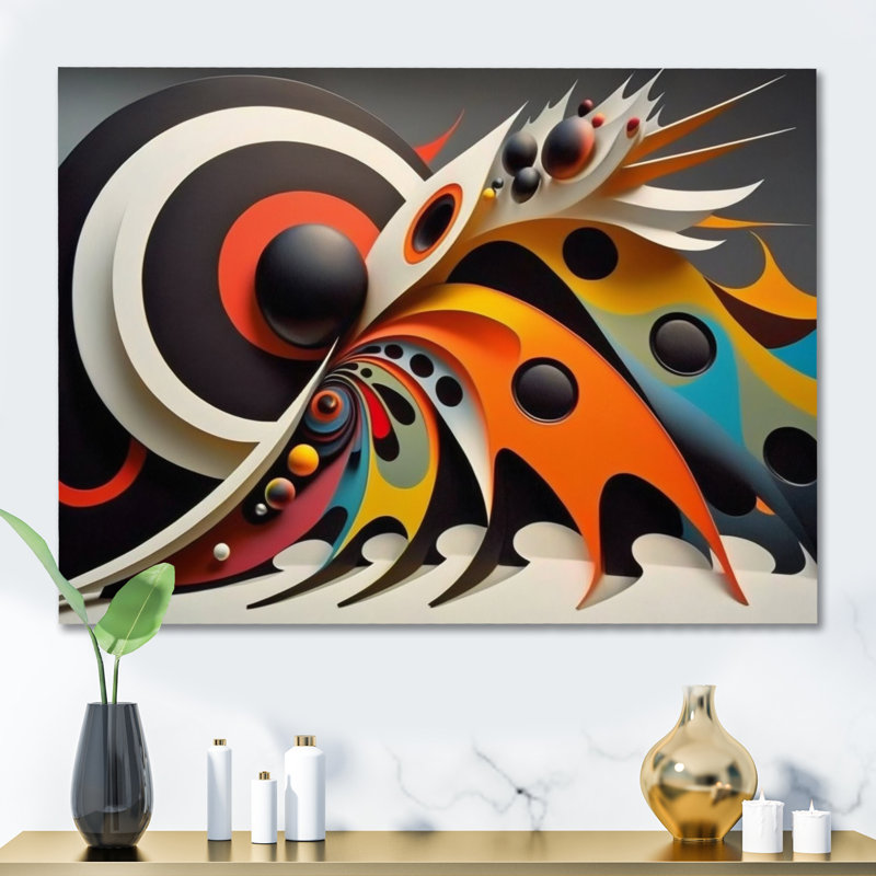 Ardriana - art mural moderne sur toile géométrique, L 44 po x H 34 po, Toile tendue