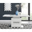 Alezzo Modern High Gloss Extendable Dining Table Set with 6 Luxury Velvet Dining Chairs-119712976-86714124