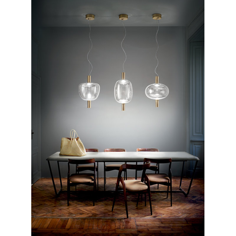 Riflesso 1 - Light LED Pendant, Crystal Transparent, Matte Gold
