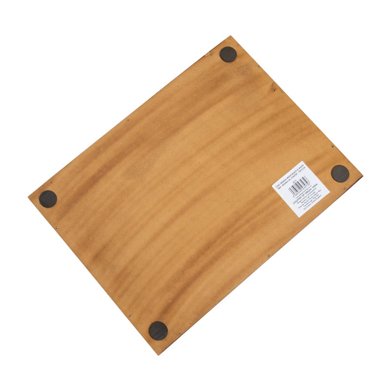 Aiesha Solid Wood Tray, Black/White