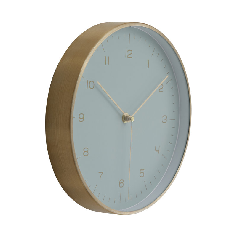 Culler Metal Wall Clock, Gold/Mint
