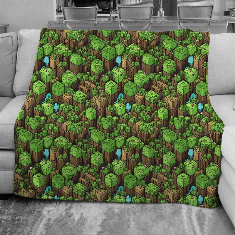 Minecraft Throw Blanket, 51" W x 60" L