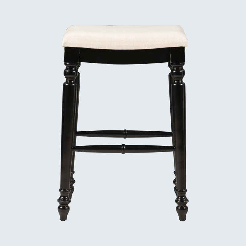 Avalo Backless Upholstered Wood Counter & Bar Stool, Black, Bar Stool (30" Seat Height)