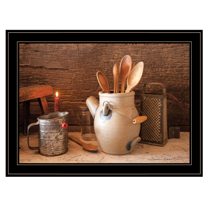 «Grandma's Kitchen Tools», art mural encadré pour le salon et la maison par Irvin Hoover, Encadré noir / blanc