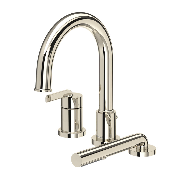 Authentica 3-Hole Deck Mount Tub Filler Trim, Polished Nickel