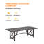 Table de salle à manger d'extérieur pour 8 personnes, table de salle à manger d'extérieur en aluminium avec trou pour parasol 2,2 po, très grande table d'extérieur rectangulaire pour 8 personnes pour terrasse, jardin, porche, bord de piscine