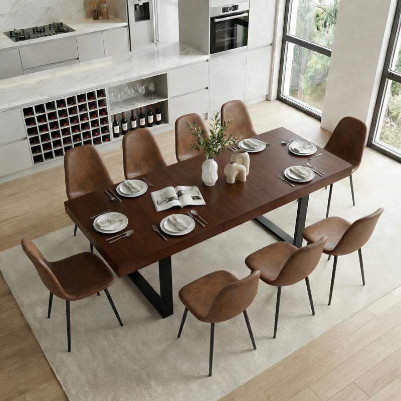 47cm H Upholstered Dining Chair in Brown