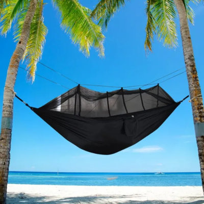 Seamless Outdoors Bug Out Hammock With Built-in Mosquito Net, 210d Nylon Portable Camping Hammock, 660lbs Load Capacity For Outdoor Hiking Travel