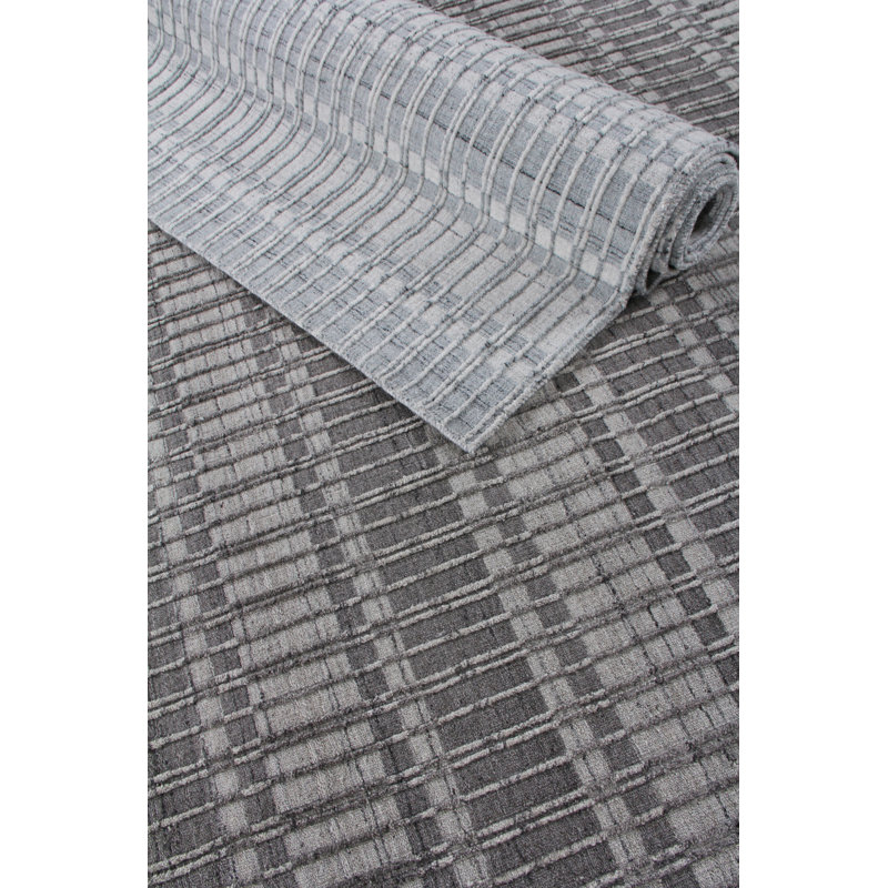 Provident Geometric Area Rug in Dark Gray, Rectangle 9' x 12'