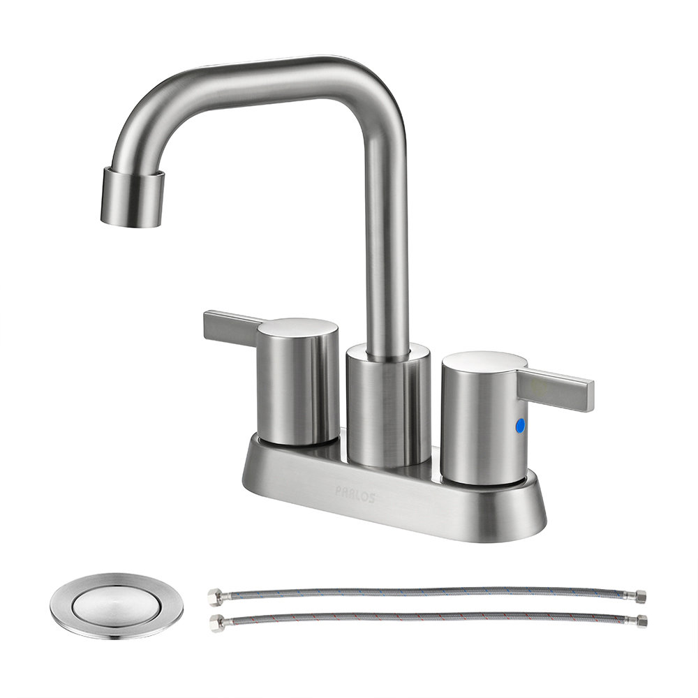Centerset 2-handle Bathroom Faucet with Drain Assembly Parlos Home 