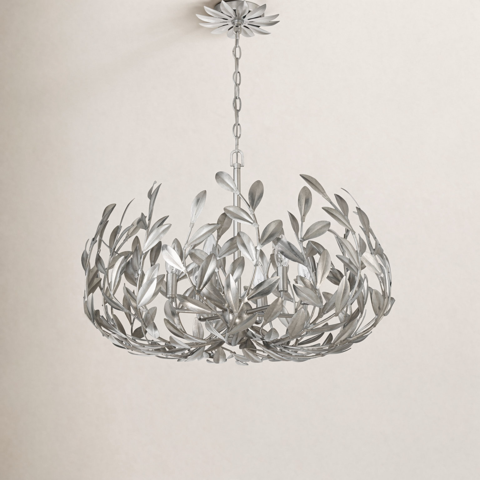 Conde 6 - Light Dimmable Globe Chandelier, Antique Silver