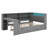 Wood Platform Bed With Storage Shelves, Trundle, Charging Station, LED, Desk And Upholstered Headboard-898990319