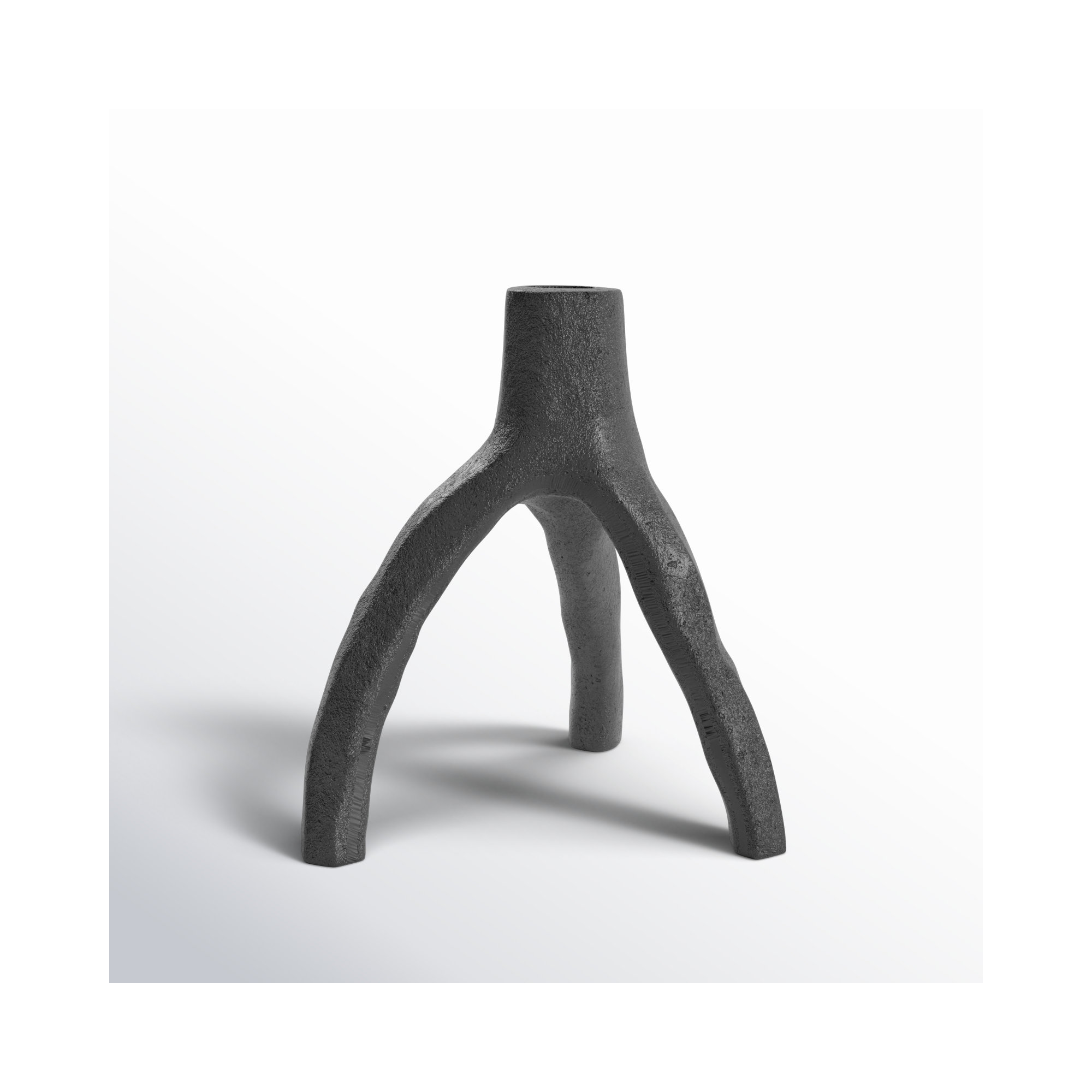 Iron Tabletop Candlestick, 6.69" H x 6.46" W x 5.79" D