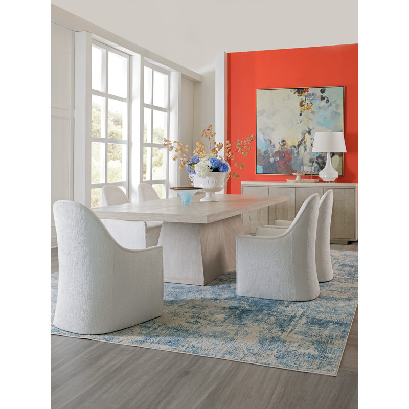 Champagne Taupe Mar Monte Extendable Dining Table with Marble Top