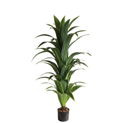 Arbre 59 po Dracaena artificiel avec pot pour l'intérieur et l'extérieur