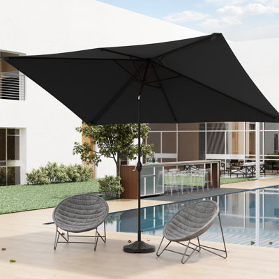 Upgrade Your Outdoor Space: 10×6.5FT Rectangular Patio Umbrella with UV Protection, Easy Tilt, and Wind-Resistant Features