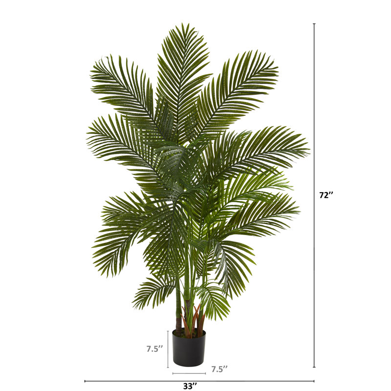 Palmier artificiel en pot, H 72 po x l 33 po x P 33 po