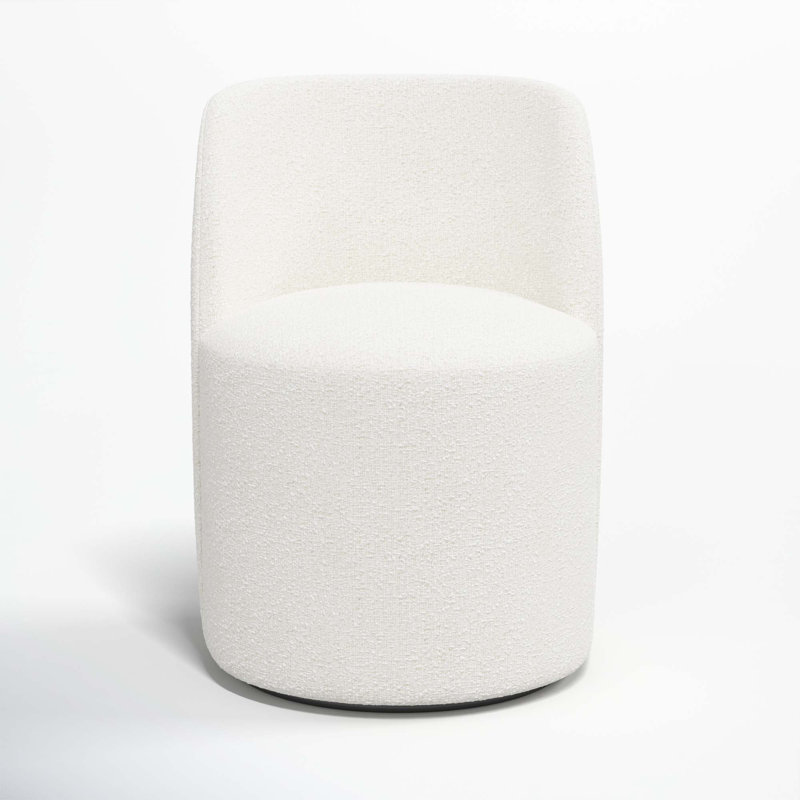 Begonia Swivel Dining Chair, Classic Snow Boucle