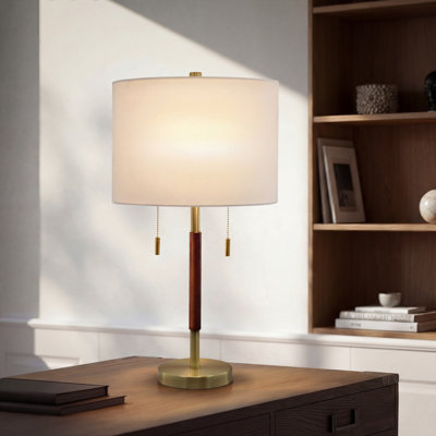 Aspen Brass Wood Table Lamp