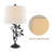  Grinstead 27" Tradition Unique Leaf Design Metal Table Lamp with 3-Way Dimmable Lightingand White Shade-1463978116
