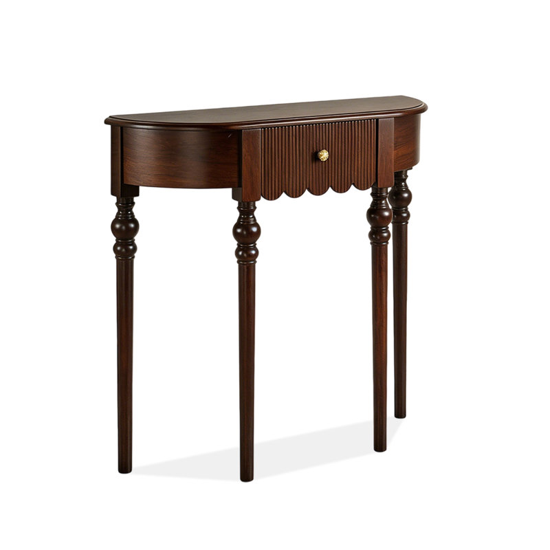 Table de rangement rétro à demi-tour à pieds fuselés rétro pour décor de salon de vestibule, 35.83" H x 35.43" W x 11.02" D