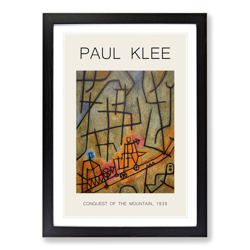 Conquest of the Mountain by Paul Klee - Picture Frame Art Prints, 48cm H x 36cm W x 2cm D, Black