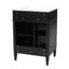Meuble-lavabo 24 po Modern French Atelier avec comptoir en céramique, meuble-lavabo simple avec tiroir basculant, 2 tiroirs coulissants et armoire de rangement avec organisateur de porte, pieds en bois massif (disponible en noir, blanc, bleu et vert)-129521232