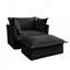 Fauteuil en chenille avec repose-pieds large, assise profonde et grands coussins moelleux, ensemble de 2-1098291042