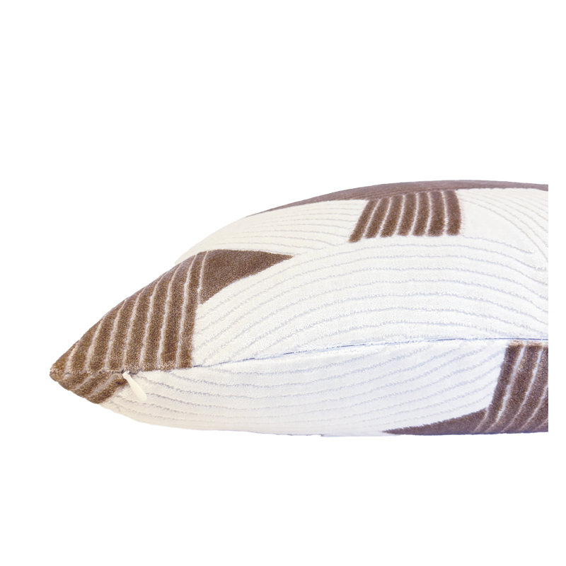 Housse de coussin en velours beige, Carré 20 po