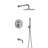 Luxury Wall-Mounted 3-Function Shower System Solid Brass Mixer Valve, 1.8 GPM Flow & Dual Showerheads with Rough-in Valve-58146947