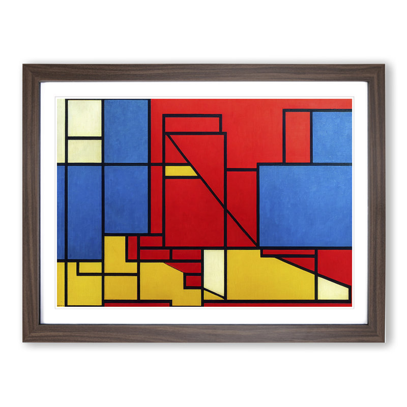 Cubism Abstract Vol.1 - Framed Print, 25cm H x 34cm W x 2cm D, Walnut