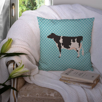Coussin décoratif extérieur éclectique cow check