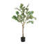 Ficus artificiel 51 po avec pot en plastique noir, figuier en plumes réaliste avec tronc torsadé et feuilles brillantes, plante artificielle flexible pour la décoration de bureau à domicile