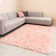 Lush Silky Pink Faux Sheepskin Living Room Rug