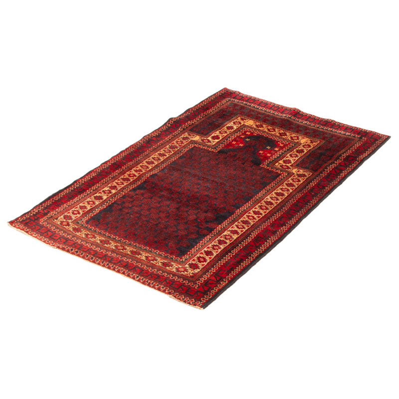 Tapis bleu marine Teimani 3 pi 3 po x 5 pi 2 po