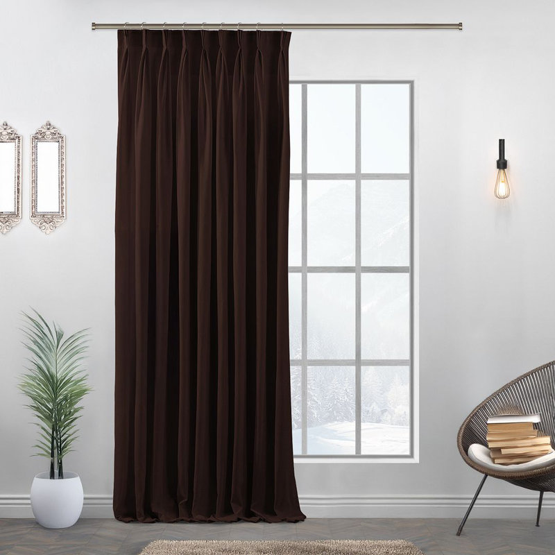 Room Darkening Single Curtain Panel, 190cm Width x 425cm Drop, Orange