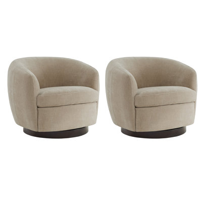 Fauteuil demi-tonneau pivotant rembourré Marcy