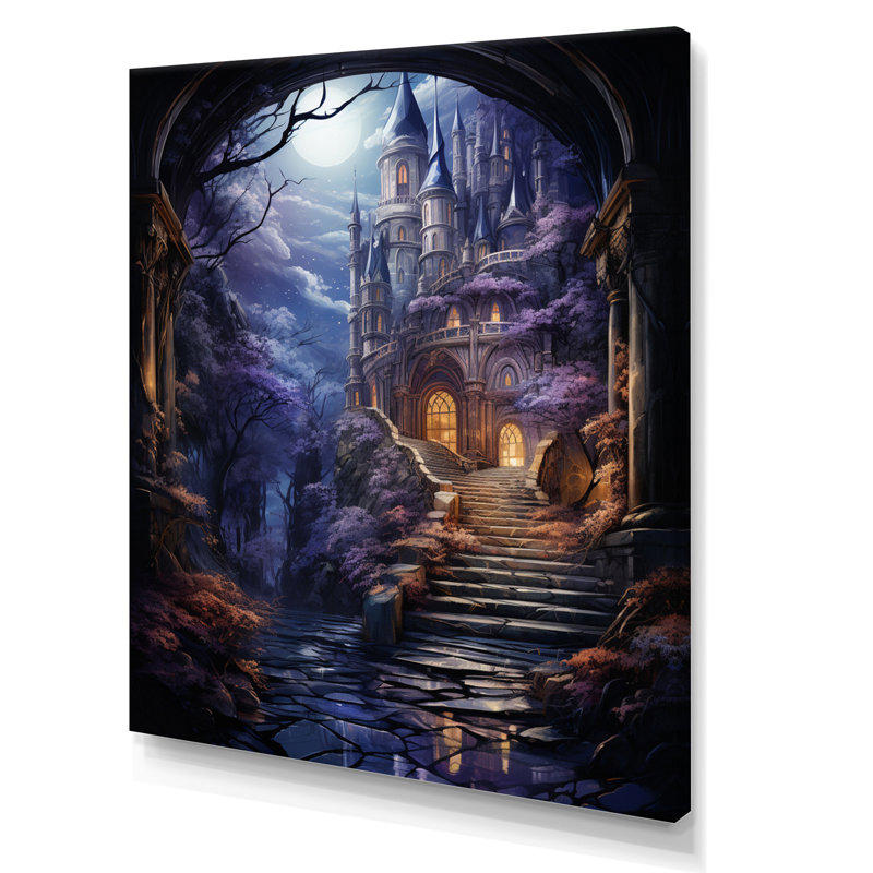 Château bulgare «Mystical Gateway Enchanted», reproduction sur toile, Toile tendue, H 32 po x l 16 po x P 1 po