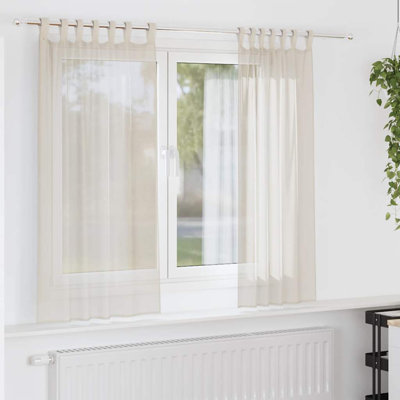Voile Curtains With Tab Top 2 Pcs