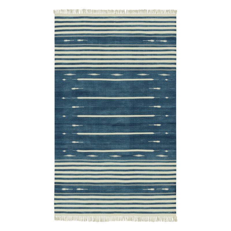 Dhuree Flatweave Cotton Striped Area Rug, Rectangle 14' x 20'