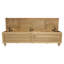 Banc de rangement Noelle de 71 po en bois massif de teck blanc vieilli traditionnel