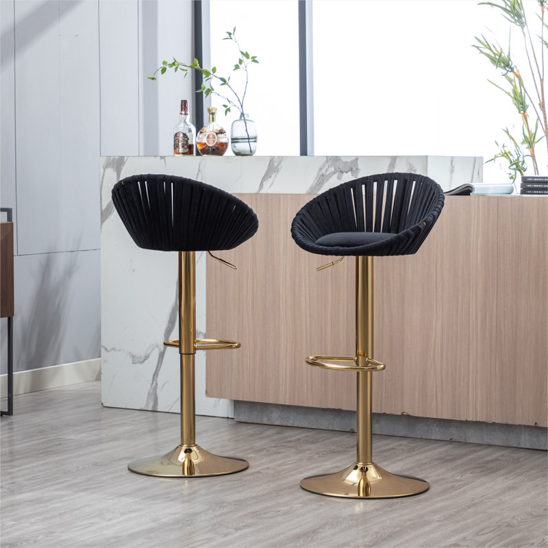 Tabouret de bar Melrick, Noir