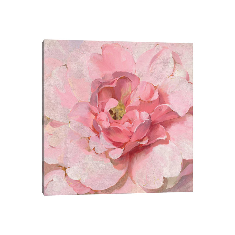Blushing Metallic Peony by Danhui Nai - Wrapped Canvas Painting, 45.72 cm H x 45.72 cm W x 1.91 cm D