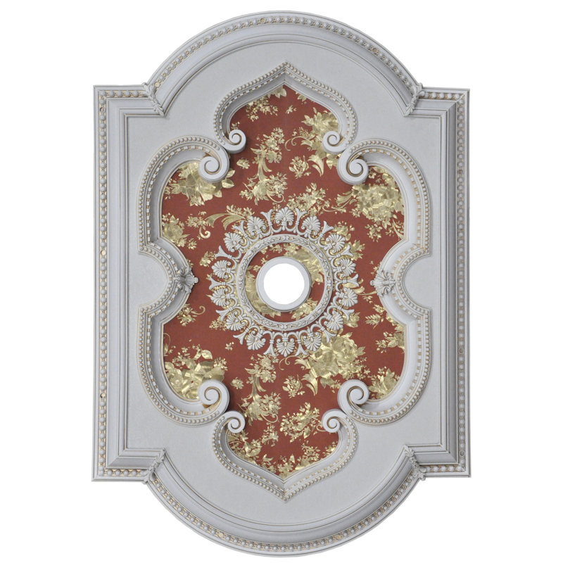 Médaillon de plafond ovale rectangulaire tulipes