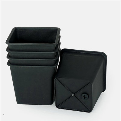 Pot de plante de jardin 7,9 "carré - pots de jardin en plastique avec drainage (paquet de 5)
