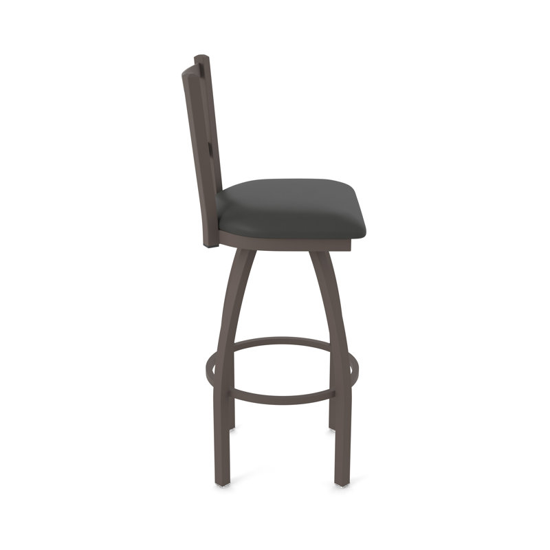 Tabouret pivotant 810 Contessa, Vinyle - fer Canter, Bronze, Tabouret de comptoir (siège d'une hauteur de 25 p